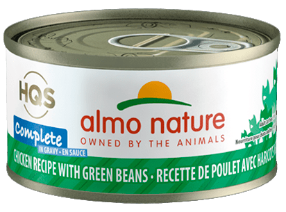 HQS Complete Chicken Recipe With Green Beans In Gravy - Wet Cat Food - almo nature