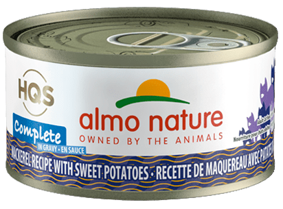 HQS Complete Mackerel Recipe With Sweet Potatoes In Gravy - Wet Cat Food - almo nature