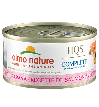 HQS Complete Salmon Recipe With Papaya In Gravy - Wet Cat Food - almo nature