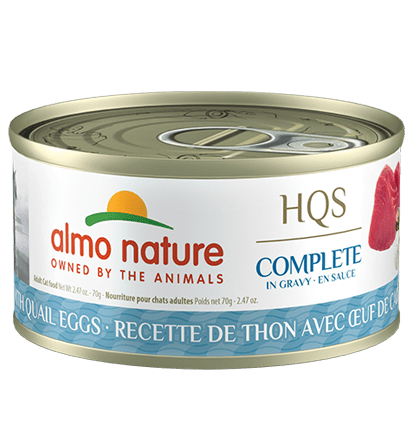 HQS Complete Tuna Recipe With Qauil Eggs In Gravy - Wet Cat Food - almo nature