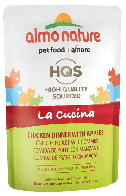 HQS La Cucina Chicken Dinner With Apple In Jelly - Wet Cat Food - almo nature