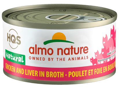HQS Natural Chicken and Liver In Broth - Wet Cat Food - almo nature