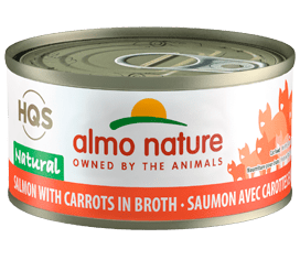 HQS Natural Salmon With Carrots In Broth - Wet Cat Food - almo nature
