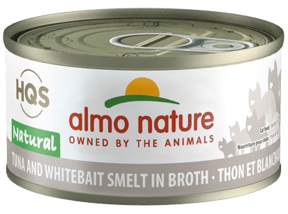 HQS Natural Tuna and Whitebait Smelt In Broth - Wet Cat Food - almo nature
