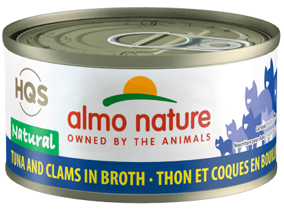 HQS Natural Tuna & Clams In Broth - Wet Cat Food - almo nature