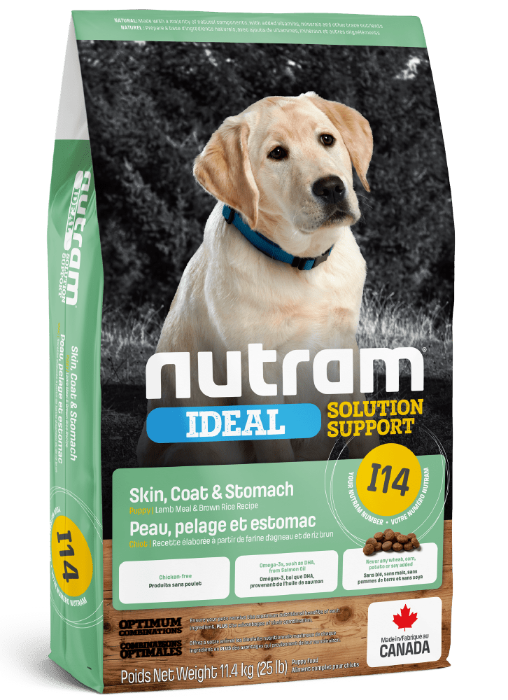 I14 Ideal Solution Support Skin, Coat & Stomach Puppy Lamb Meal & Brown Rice Recipe - Dry Dog Food - Nutram - PetToba-Nutram