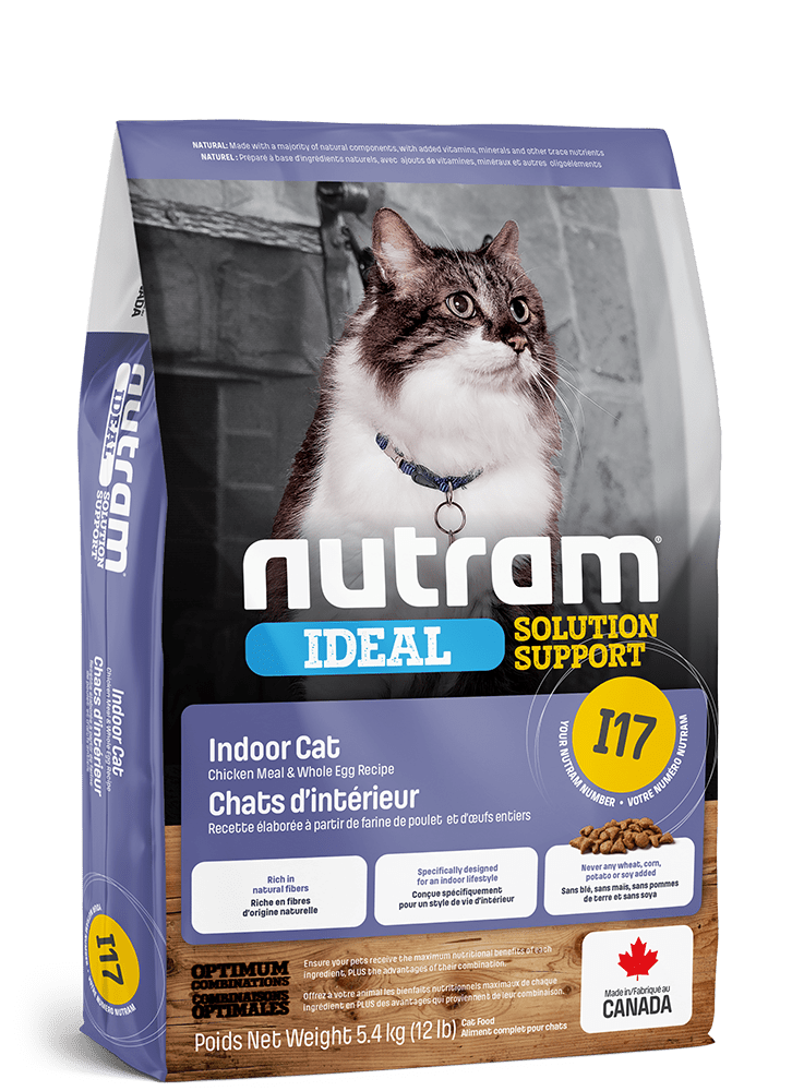 I17 Ideal Solution Support Indoor Chicken Meal and Whole Eggs Recipe - Dry Cat Food - Nutram - PetToba-Nutram