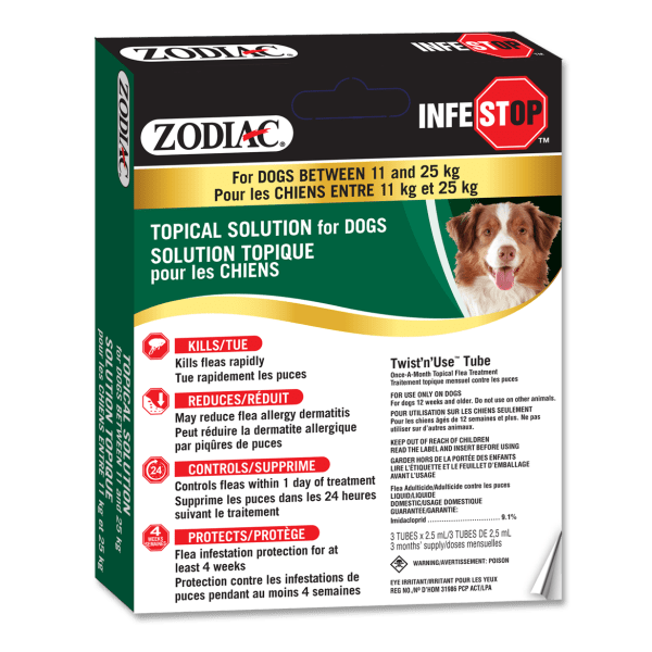 Infestop Dogs 11 kg to 25 kg - Flea & Tick Control - Zodiac