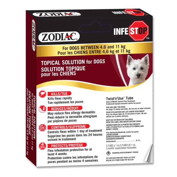 Infestop Dogs 4.6 kg to 11 kg - Flea & Tick Control - Zodiac - PetToba-Zodiac
