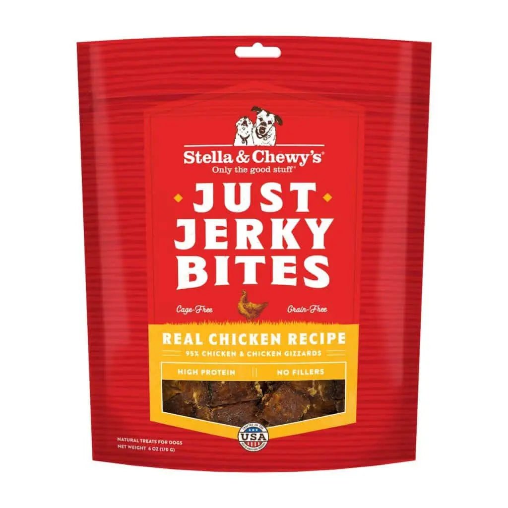 Just Jerky Bites Real Chicken Recipe 6 oz - Freeze Dried Raw Dog Treats - Stella & Chewy's