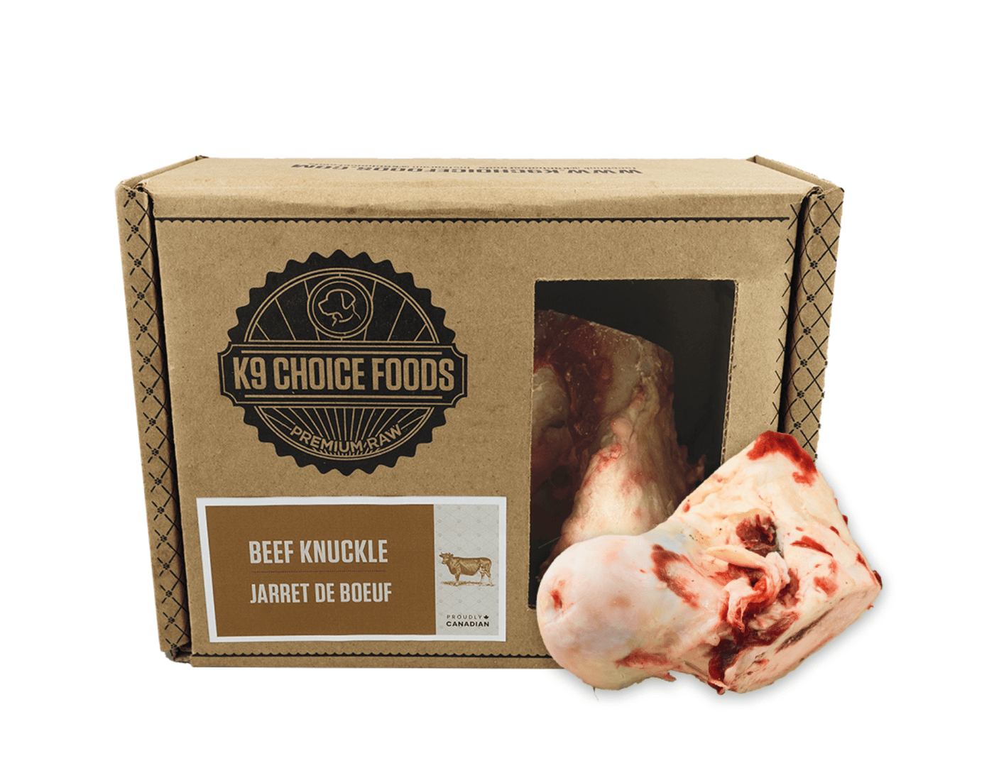 K9 Choice - Beef Knuckle - 2 Pack in Bone Box, Frozen Dog Chew