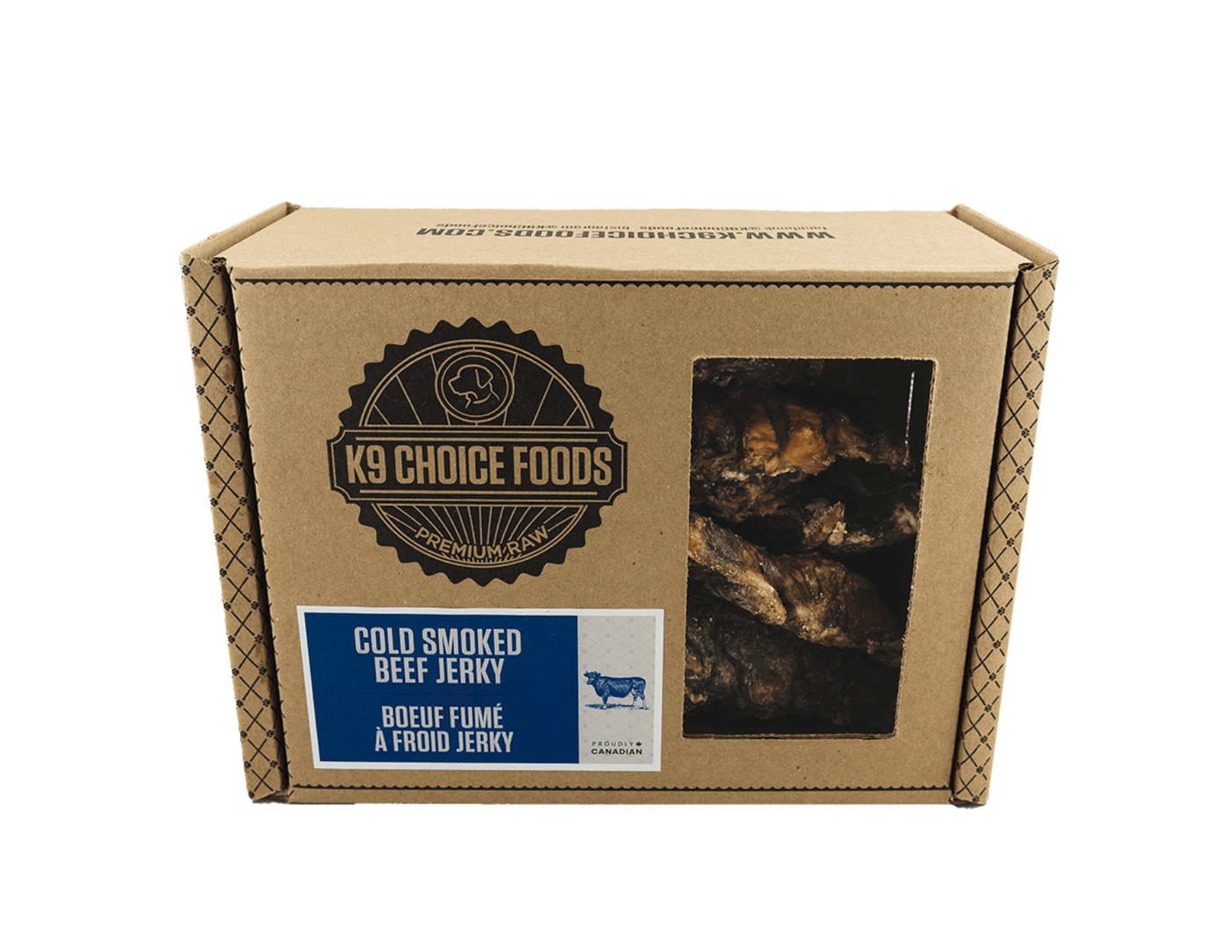 K9 Choice - Cold Smoked Beef Jerky 907g (box) , Frozen Dog Treat - PetToba-K9 Choice Foods