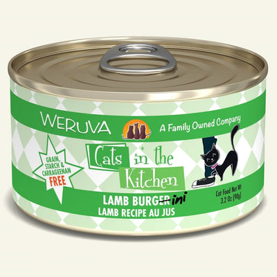 Lamb Burger-ini (Lamb Recipe Au Jus) Canned Cat Food (3.2 oz Can/6 oz Can) - Cats in the Kitchen