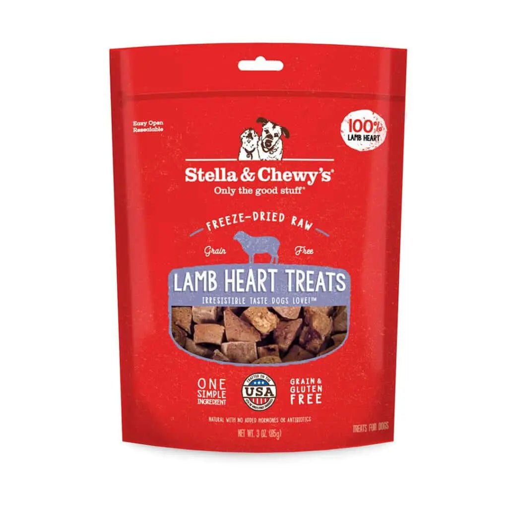 Lamb Heart Treats 3 oz - Freeze Dried Raw Dog Treats - Stella & Chewy's