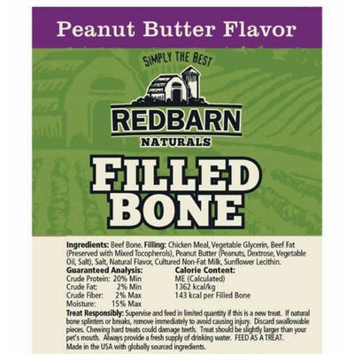 Large Filled Bone Natural Peanut Butter - Dog Treats - Redbarn - PetToba-Redbarn