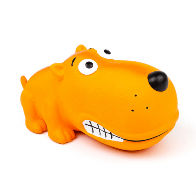 Latex Dog Toy Big Snout Dog Squeaker 7" Yellow - Dog Toy - Bud'z