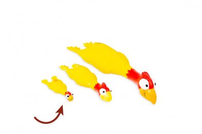 Latex Dog Toy Chicken Squeaker 5.5" Yellow - Dog Toy - Bud'z