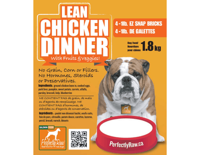 Lean Chicken Dinner With Fruits & Veggies - Frozen Raw Dog Food - Perfectly Raw