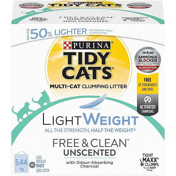 LightWeight™ Free & Clean™ Unscented Clumping Cat Litter for Multiple Cats - Cat Litter - Tidy Cats - PetToba-Purina