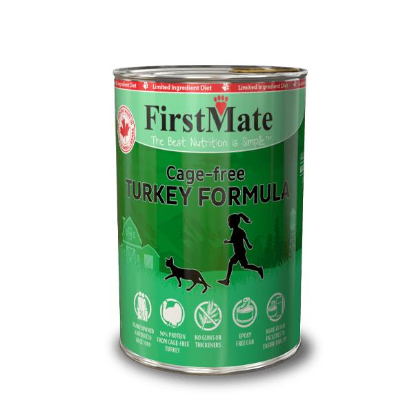 Limited Ingredient Cage Free Turkey Formula for Cats 12.2oz – 12 Cans- Firstmate - Wet Cat Food
