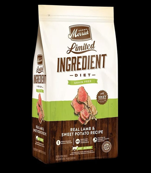 Merrick limited ingredient lamb dog outlet food