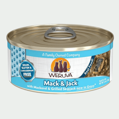 Mack and Jack ( Mackerel & Grilled Skipjack in Gravy ) Canned Cat Food (3.0 oz Can/5.5 oz Can/10.0 oz Can) - Weruva - PetToba-Weruva