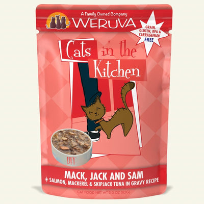 Mack, Jack & Sam (Salmon, Mackerel & Skipjack Tuna in Gravy) Cat Food Pouch 3.0 oz - Cats in the Kitchen - PetToba-Cats in the Kitchen