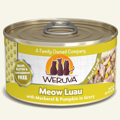 Meow Luau (Mackerel & Pumpkin in Gravy) Canned Cat Food (3.0 oz Can/5.5 oz Can) - Weruva - PetToba-Weruva