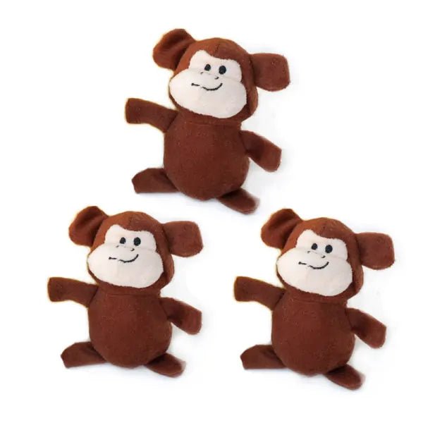 Miniz Monkeys 3 pc - ZippyPaws - PetToba-ZippyPaws