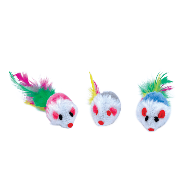 Mouse With Feathers - Cat Toy - Coastal