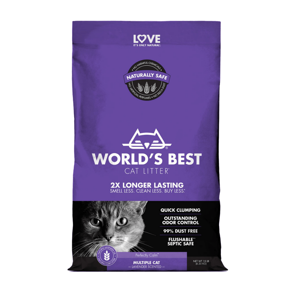 Multiple Cat Lavender Scented Clumping Cat Litter - World's Best - PetToba-World's Best