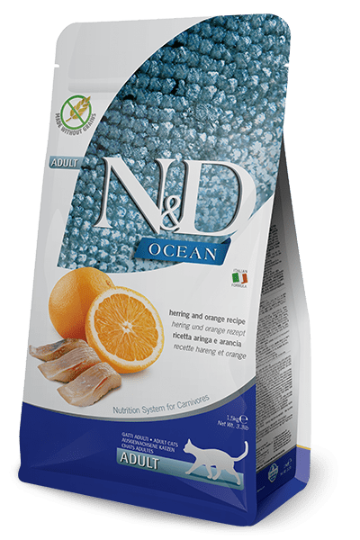 N&D Herring & Orange Adult 1.5kg - Dry Cat Food - Farmina