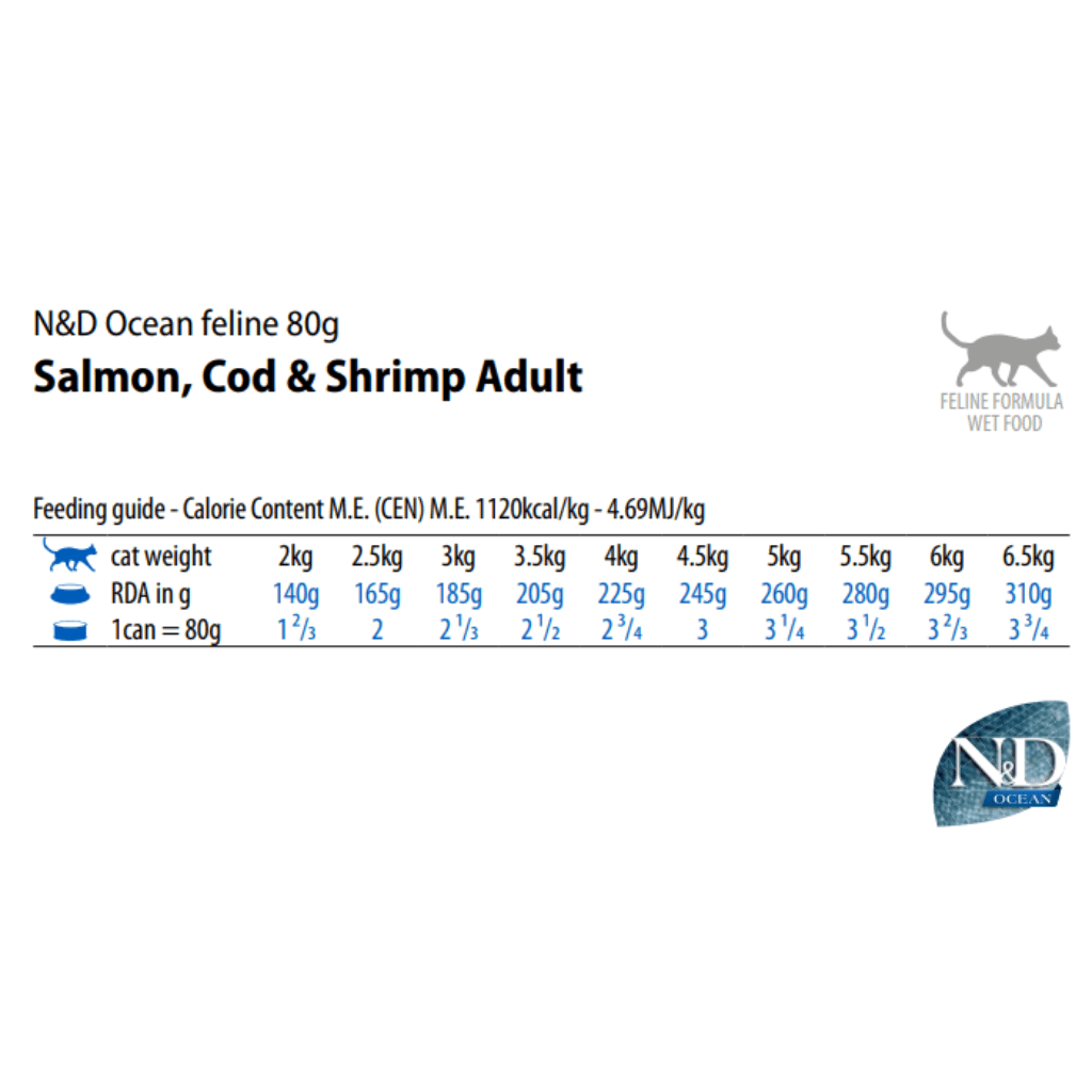 N&D Ocean Adult Salmon, Cod & Shrimp - Wet Cat Food - Farmina - PetToba-Farmina