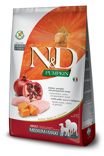 Natural & Delicious Pumpkin Chicken And Pomegranate Adult Medium & Maxi - Dry Dog Food - Farmina