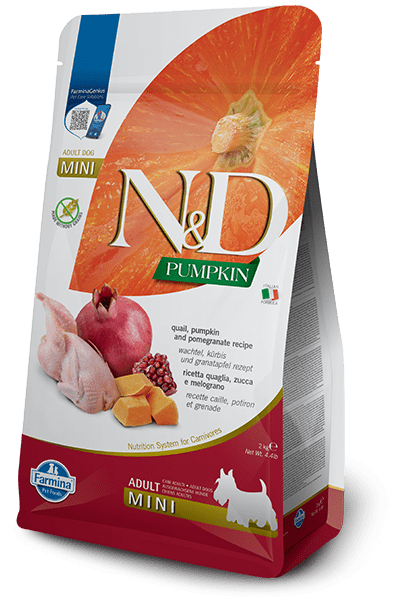 Natural & Delicious Pumpkin Quail & Pomegranate Adult Mini - Dry Dog Food - Farmina