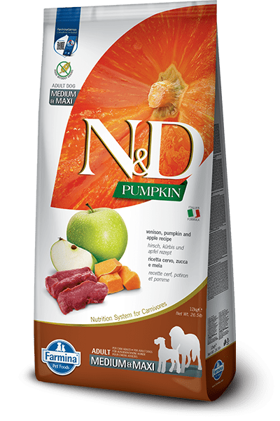 Natural & Delicious Pumpkin Venison & Apple Adult Medium & Maxi - Dry Dog Food - Farmina