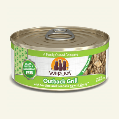 Outback Grill (Sardine and Seabass in Gravy) Canned Cat Food (3.0 oz Can/5.5 oz Can) - Weruva - PetToba-Weruva