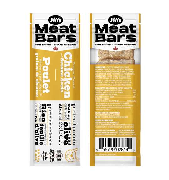 Pasture Raised Chicken and Sesame Seeds Meat Bar - Dog Treats - Jay's