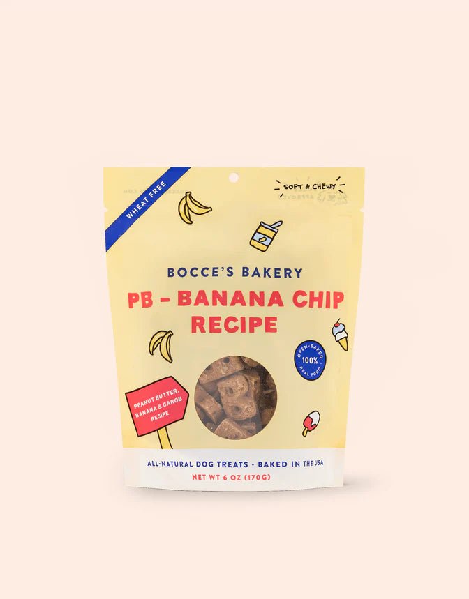 Peanut Butter-Banana Chip Soft & Chewy Treats - Dog Treats - Bocce's