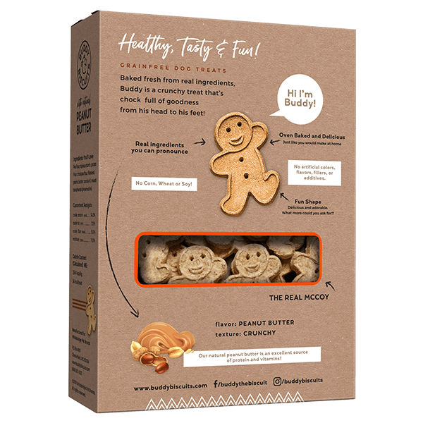 Peanut Butter Grain Free Oven Baked Treats 14 oz - Buddy Biscuits - PetToba-Buddy Biscuits