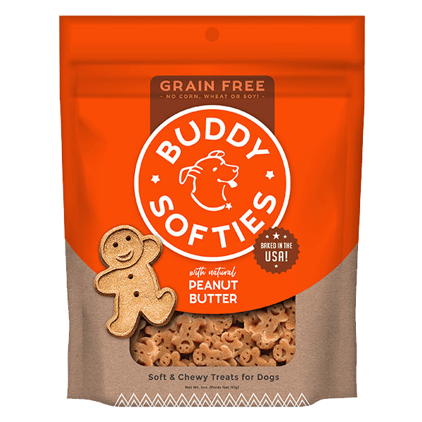 Peanut Butter Grain Free Soft & Chewy Treats 5 oz - Buddy Biscuits
