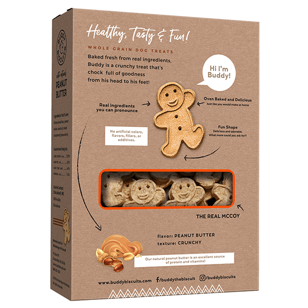 Peanut Butter Healthy Whole Grain Oven Baked Dog Treats - Buddy Biscuits - PetToba-Buddy Biscuits