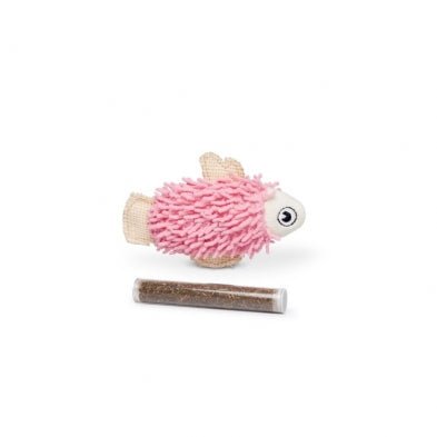 Pink Fish Cat Toy With Catnip Pocketand - 1 Tube 4.5" - Cat Toy - Bud'z
