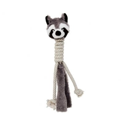 Plush Dog Toy with Cotton Long Neck 15'' Racoon - Dog Toy - Bud'z