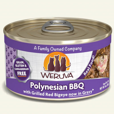 Polynesian BBQ (Grilled Red Bigeye in Gravy) Canned Cat Food (3.0 oz Can/5.5 oz Can/10.0 oz Can) - Weruva - PetToba-Weruva
