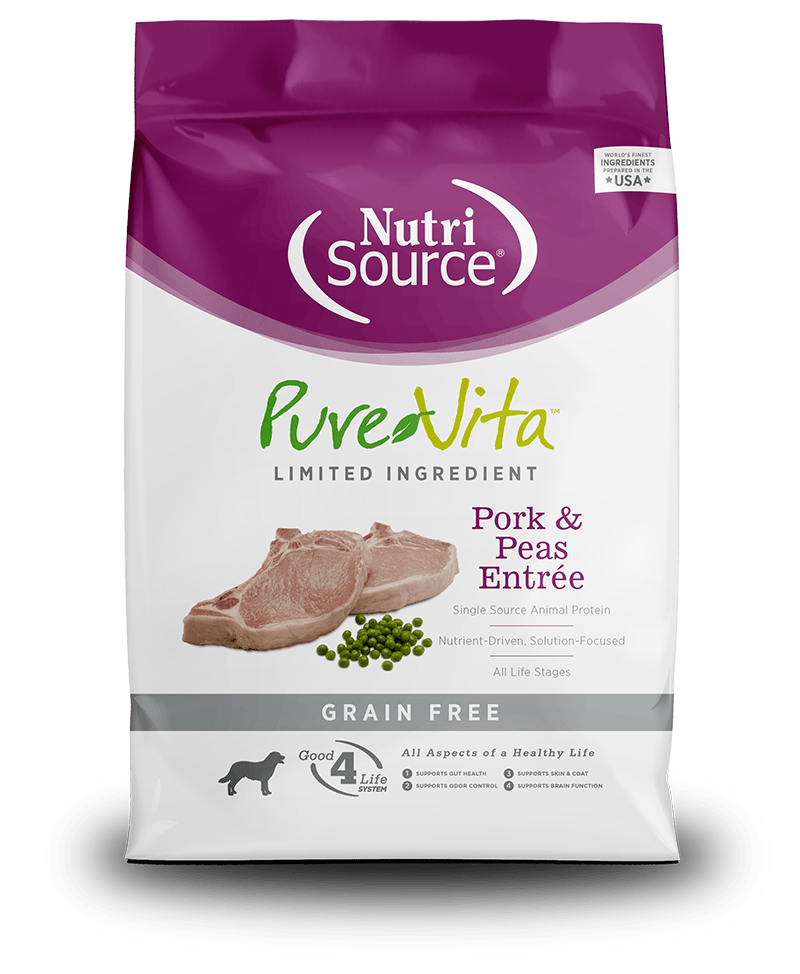 Pork & Peas Entrée Grain Free Limited Ingredient Dog Food-PureVita - NutriSource - Dry Dog Food - PetToba-NutriSource