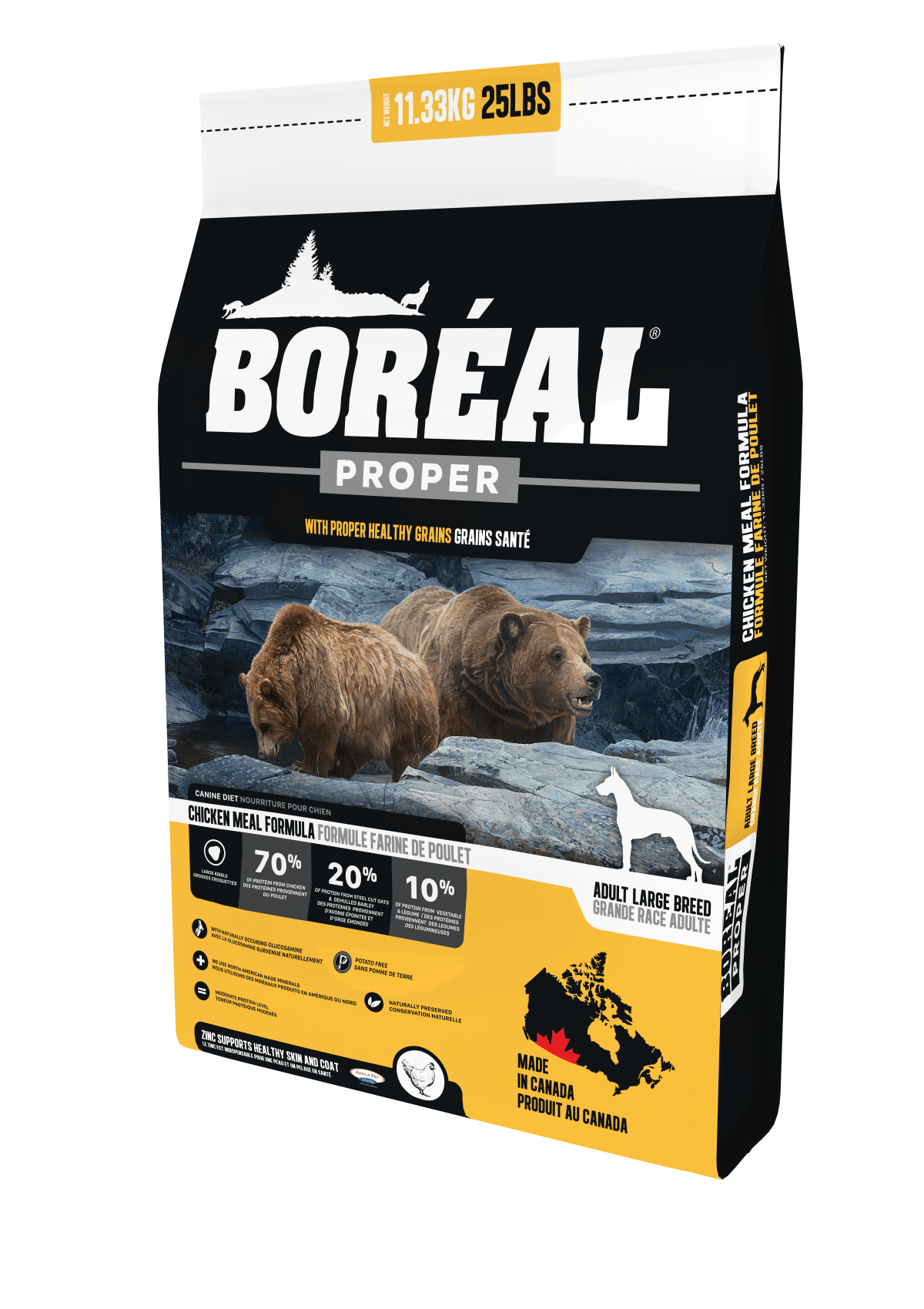 Proper Large Breed Chicken Meal - Low Carb Grains - Dry Dog Food - BORÉAL - PetToba-Boreal