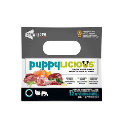 Puppylicious Turkey & Beef 12/1 lb - Iron Will Raw