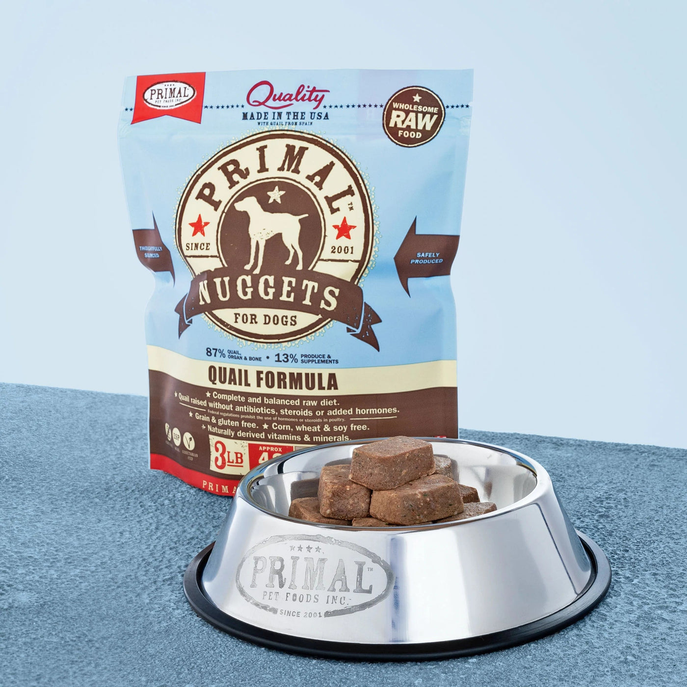 Quail Canine Raw Nuggets Frozen Raw Dog Food Primal Pet Foods