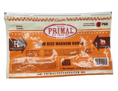 Raw Beef Marrow Bones Pack of 6 - Frozen Raw Dog Chews - Primal Pet Foods